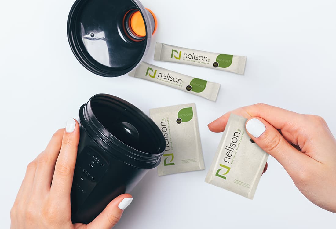 On the go powder packaging